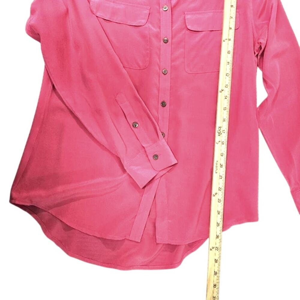 Two by Vince Camuto Soft Pink Button Down Silk Camp Utility Blouse Size Large - Picture 9 of 12